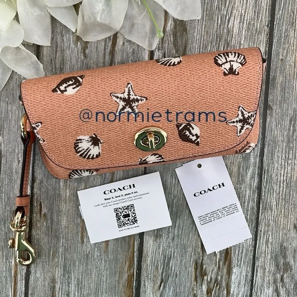 Coach Sunglass Case With Shell Print Vacation Beach